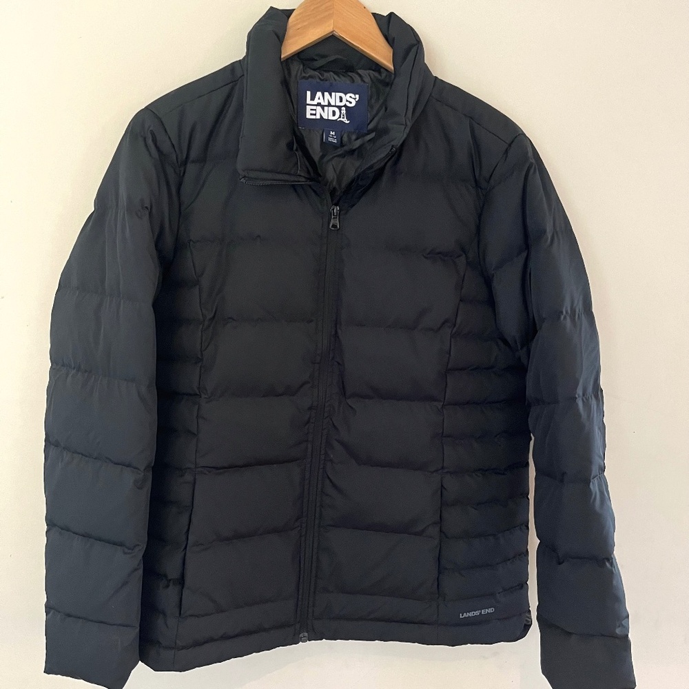 Lands' End Black Puffer Jacket